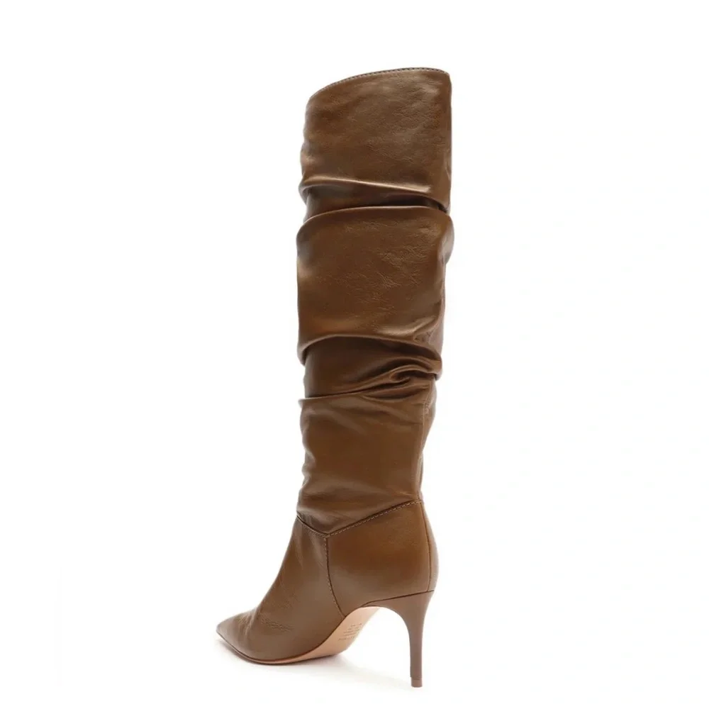 SCHUTZ - Ashlee Up Knee High Slouchy Nappa Leather Boot Size 5 - Picture 3 of 16